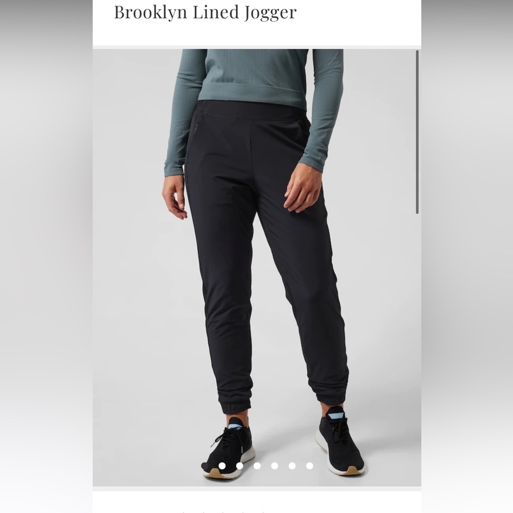 Athleta black lined Brooklyn joggers size 0